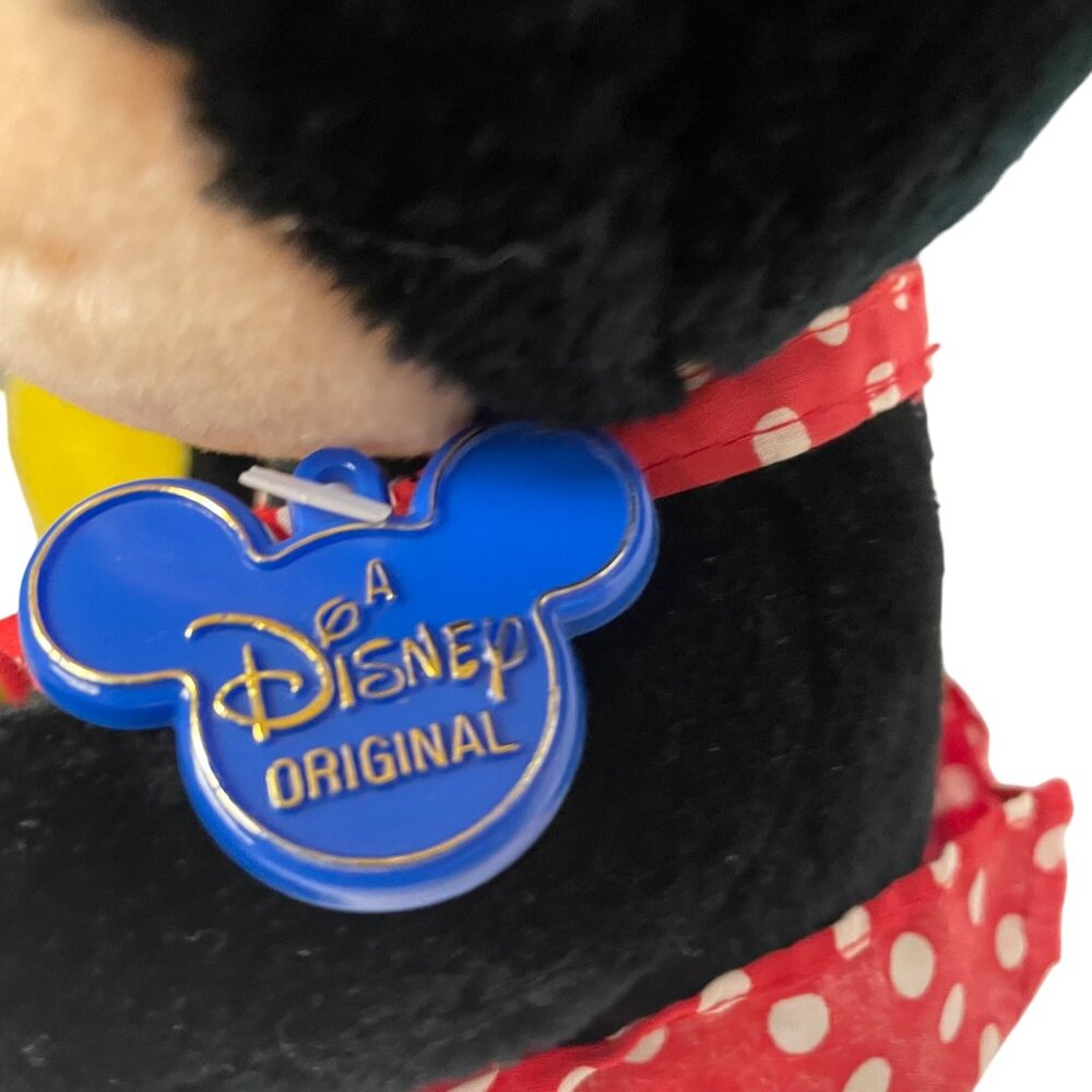 Disney Minnie Mouse Plush Toy Kids OS Red Polka Dot Vintage Original Medallion - Picture 8 of 8